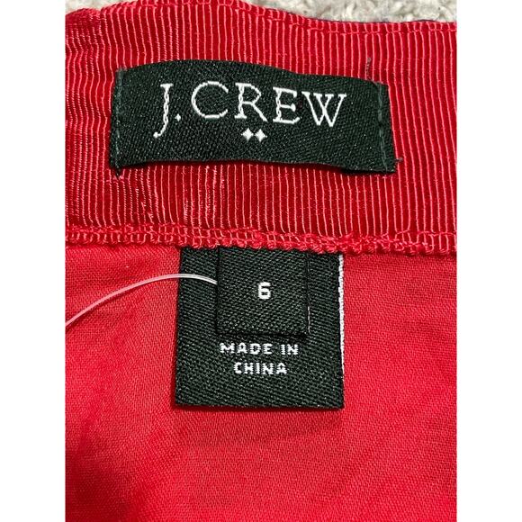 NWT J Crew Factory Pleated Knee Length Skirt Womens 6 Red Striped 09357 MSRP $70 - Picture 6 of 9